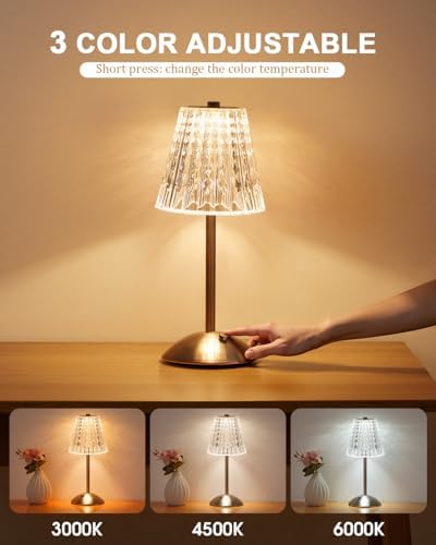Nusogon 4 Pack Rechargeable Cordless Table Lamp, Touch Control Desk Lamp