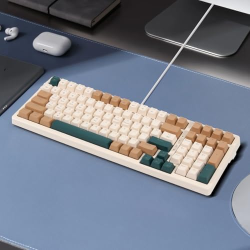 Merdia Wireless Mechanical Keyboard, Triple Mode 2.4G/USB-C/BT Gaming Keyboards 100 Keys RGB Backlit, Brown Switch Rechargeable | Brown Combo