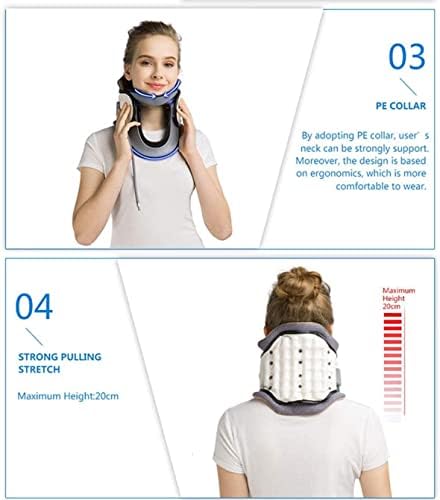 Neck Traction Device, Neck Stretcher for Neck and Shoulder Pain Relief Neck Care Recover Tool Cervical Traction Device for Adults Students (Color : White)