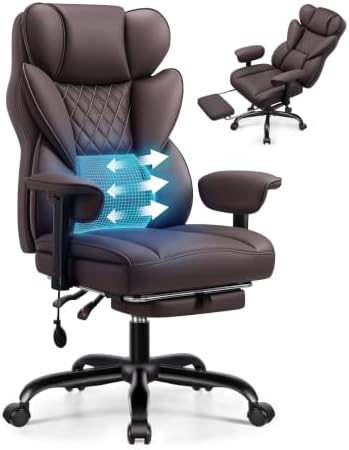 Office Chair, Big and Tall Executive Chair with Adjustable Lumbar Support