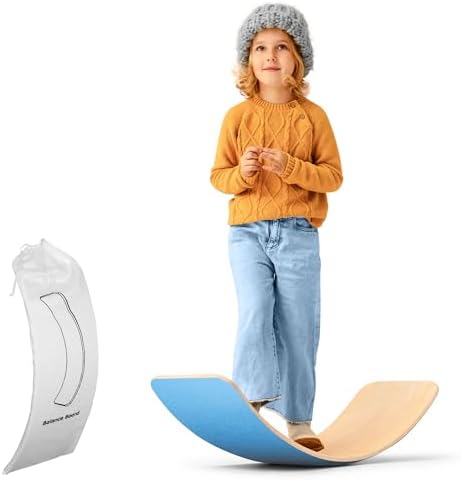 Ultimate Wooden Wobble Balance Board for Kids by bagacootha – Wooden Toddler Toys & Kids Rocker for Endless Play & Imagination | 32" Wobble Balance Board with Felt Base.