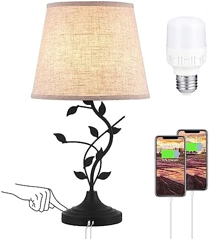 Kakanuo Touch Lamps for Nightstand, Bedside Lamp for Bedroom, Rustic Lamp