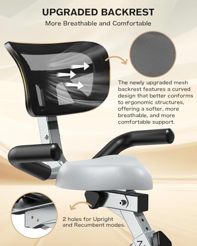 pooboo Folding Magnetic X‑Bike, Upright Exercise Bike for Home Gym