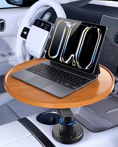 Tesla Model 3 Y Wood Car Cup Holder Tray Table for iPad Laptop Food