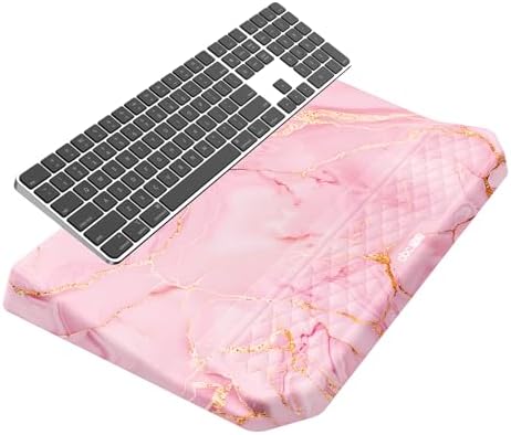 2-in-1 Ergonomic Keyboard Stand with Wrist Rest, Pink Marble