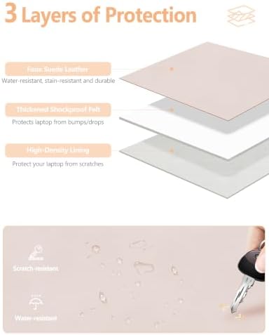 HYZUO 15-16 Inch Laptop Case Sleeve with Adjustable Stand, Apricot
