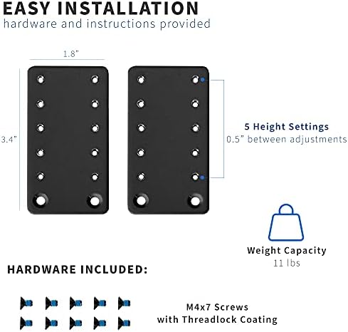 VIVO Black Height Adjustment Kit Brackets for Keyboard Trays, MOUNT-KB5SP