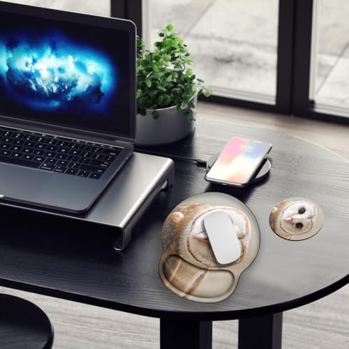 Owl Mouse Pad with Wrist Support Gel Mousepad Wrist Rest Ergonomic Mouse Mat Gaming Cushion Mouse Pads for Computer Office Work Women Men Kids