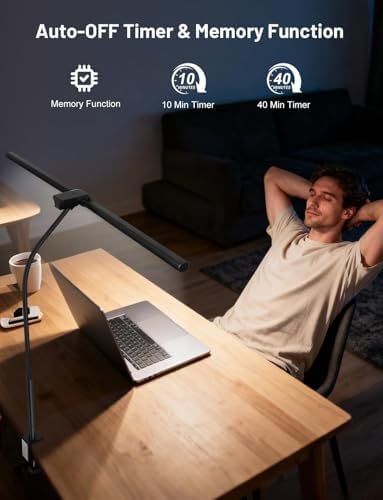 32.8'' Wide LED Desk Lam for Home Office, Computer Desk Lamp with Clamp