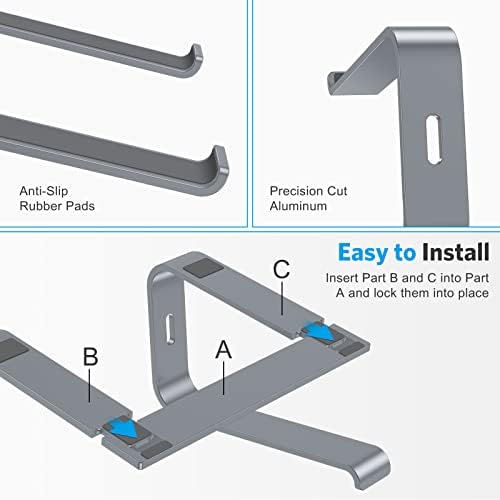 OMOTON Laptop Stand, Detachable Mount for MacBook Air/Pro Dell HP Grey