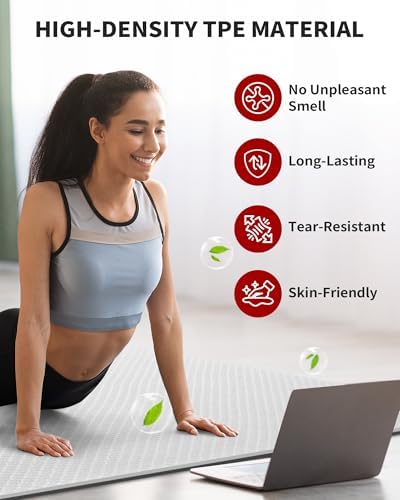 CAMBIVO 72''x48'' Large Yoga Mat, Extra Thick TPE Workout Mat