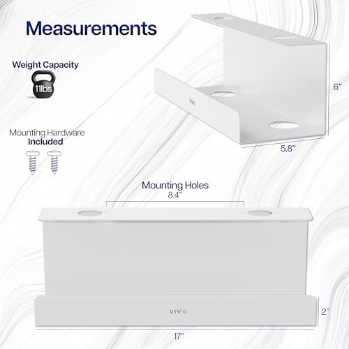 VIVO 2 Pack White 17 inch Extra Deep Cable Management Tray, DESK-AC16-2CW