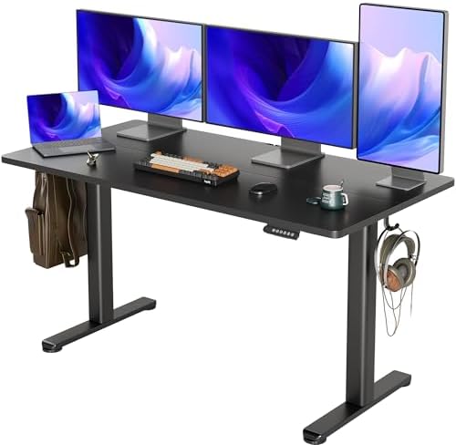 INNOVAR Electric Height Adjustable Standing Desk, 55x24 Inch, Black