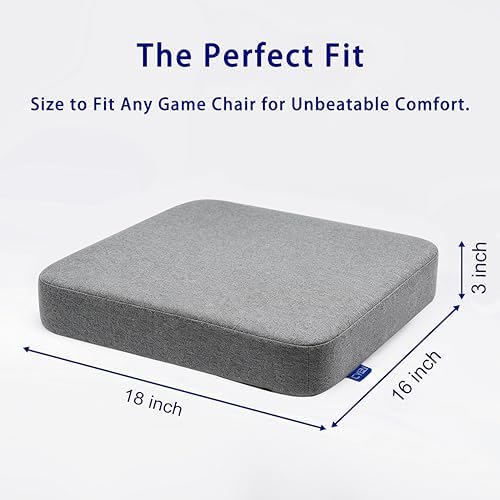 CYLEN Ifoam Memory Foam Layer Wheelchair Cushion - Seat Cushion for Wheelchair-Office Chair, Kitchen Chair-Pressure Sore and Tailbone Pain Relief-High Dense Polyfoam Base (Grey, 18×16×3 inch)