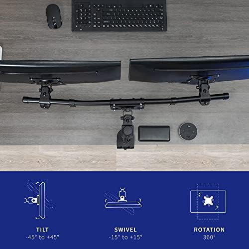 VIVO Black Dual VESA Bracket Adapter, Up to 27 in Screens, MOUNT-VW02A