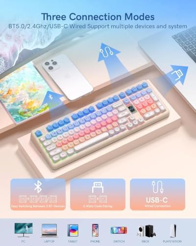 Keymatic WK98 Foundation Mechanical Keyboard, Pink Creamy Gaming Keyboard