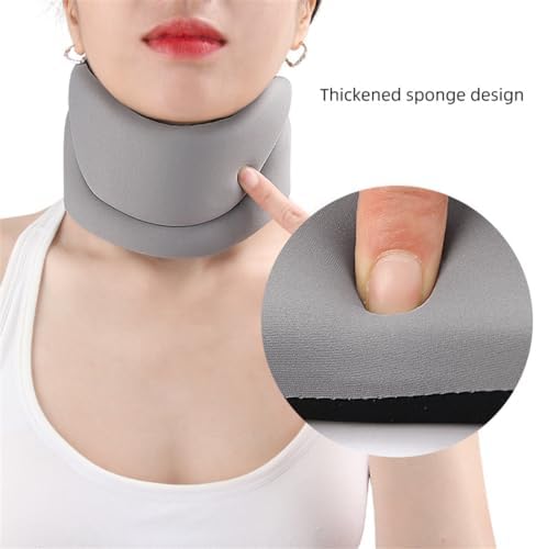 Neck Brace for Neck Pain and Support, Adjustable Soft Foam Cervical Collar for Sleeping, Women Men Neck Protectors Wraps Keep Vertebrae Stable and Aligned, Cervical Spine Pressure Relief (Gray, L)