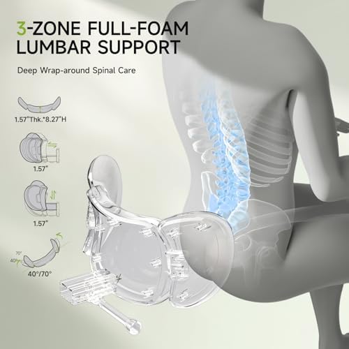 X19 Ergonomic Office Chair, 3-Zone Lumbar for Back Pain Relief