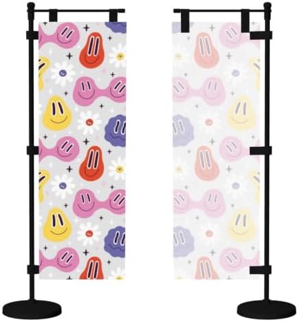Happy Faces Daisy Deluxe Desk Flag Set, 12 x 4 Inch Miniature Table Flag with 14" Pole & Stand Base