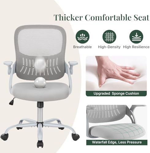 Home Office Desk Chair with Flip-up Armrest, Computer Chair