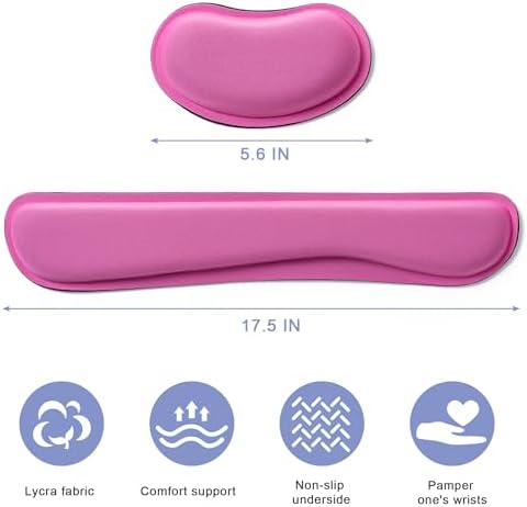 Hoewina Keyboard Wrist Rest,Ergonomic Wrist Support for Keyboard,Rose Red