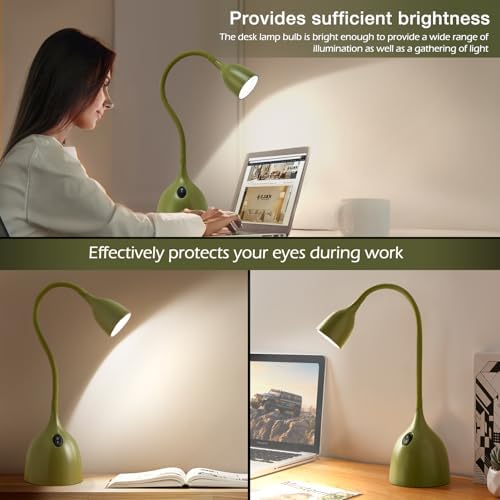 EJIAXIN Desk Lamp for College Dorm Room - LED Reading Light, Green