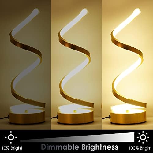 NUÜR Gold Table Lamps Set of 2, Dimmable LED Bedside Lamps