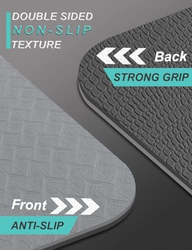 Yoga Mat Double-Sided Non Slip, 72'' x 32'' x 7mm - Extra Wide & Thick Yoga Mat for Women Men Kids, Professional TPE Yoga Mats for Home Workout, Yoga, Pilates and Floor Exercise, with Carrier Strap