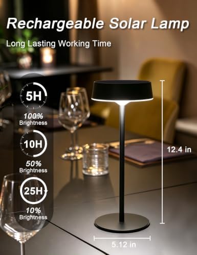 Solar Table Lamp Rechargeable, Waterproof Shower Lamp