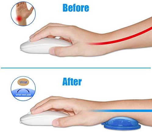 JIKIOU Ergonomic Gel Wrist Rest for Mouse 2 Pack Blue, 4.3x2.7inch