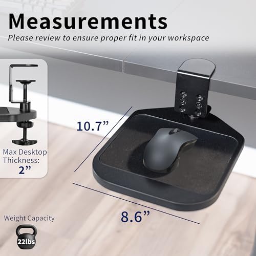 VIVO Black Clamp-on Mouse Pad Holder Platform, MOUNT-MS01B