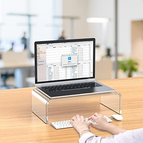 Acrylic Monitor Stand Riser Clear Laptop Stand Riser L16 xW7.5 xH4