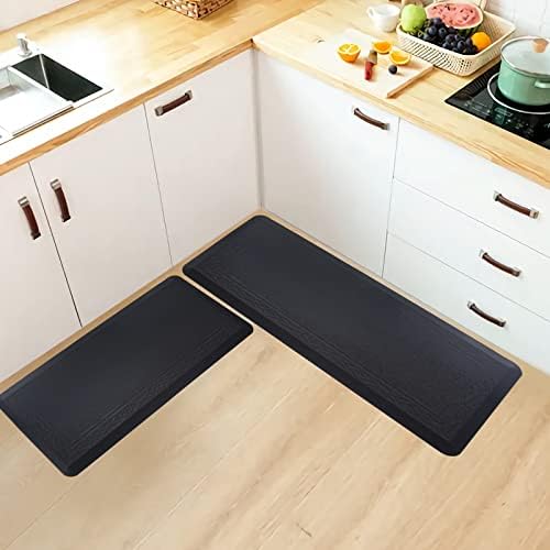 20 x 42 Inch Extra Support Anti Fatigue Comfort Kitchen Mat, Waterproof Long Kitchen Runner, Non-Slip Standing Desk Mat, Commercial Pads for Offices, Home, Garages (Bordeaux Black, 20'' x 42'')