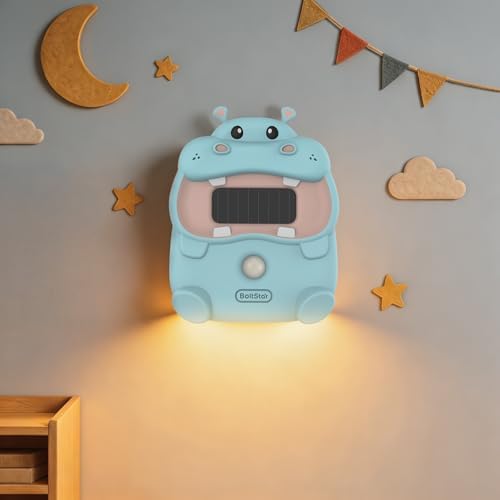 Motion Sensor Night Light for Kids: Cute Hippo Solar Nightlight - No Charge