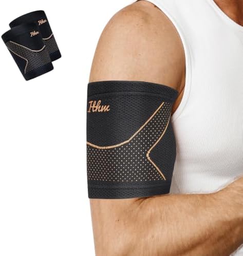 Copper Bicep Tendonitis Brace, Upper Arm Compression Sleeve for Pain Relief