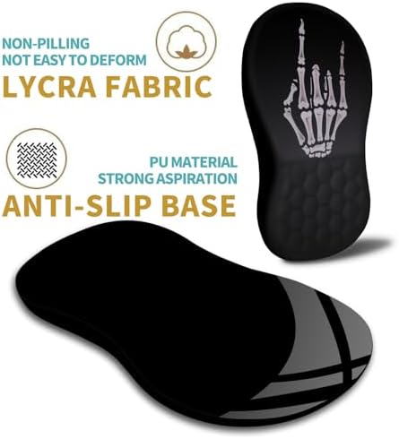 Hokafenle Ergonomic Mouse Pad Wrist Support with Massage Design, Wrist Rest Pain Relief Mousepad with Memory Foam&Non-Slip PU Base, Mouse Pads for Wireless Mouse & Desk (12x8 inch,Devil's Horn)