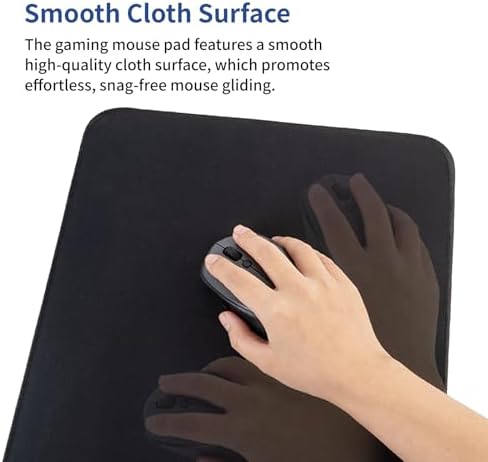 15W Large Gaming Mouse Pad with Superior Micro-Weave Cloth, Extended Desk Mousepad with Stitched Edges, Non-Slip Base, Water Resist Keyboard Pad for Gamer, Office & Home, 30 x 12 in, Black
