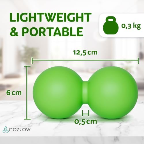 COZLOW Peanut Massage Ball - Deep Tissue Therapy, Pain Relief - Jade Green