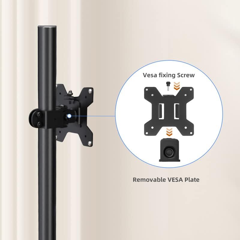 Pholiten Tall Vertically Stacked Dual Monitor Desk Mount Stand
