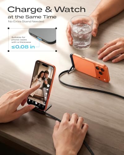 LOOHOI 240W Fast Charging USB-C to USB-C Cable with Built-in Phone Stand