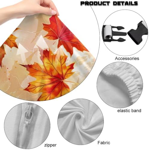 Gaming Chair Seat Cover Autumn Maple Leaf Game Chair Slipcovers with 2 Armrest Covers, Scratch-Proof 4 PCS Gamer Desk Chair Covers