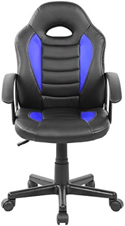 Techni Mobili Kids Gaming Chair, Racing Style Desk Chair, Adjustable, Blue