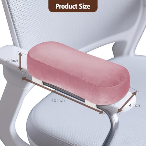 2-Pack Non-Slip Armrest Pads for Office & Gaming Chairs - Ergonomic Forearm Support Pillow for Desk, Computer & Wheelchair, Pressure Relief Cushions (Pink)