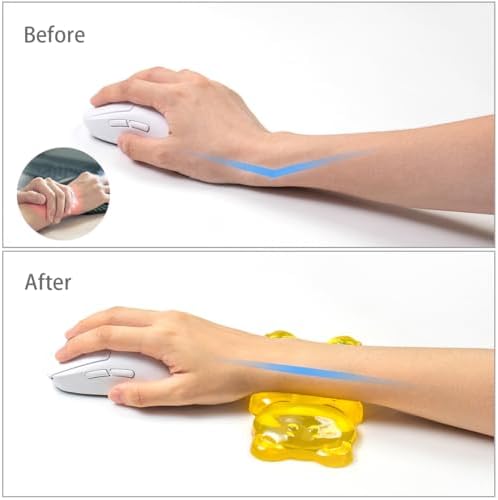 Ergonomic Gel Mouse Wrist Rest –Yellow Clear Cute Bear Mouse Wrist Rest
