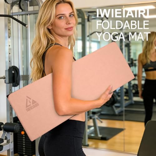 IwIeIaIrI Foldable POE Non Slip Yoga Pilates Mat– 1/4" (6mm) Thick