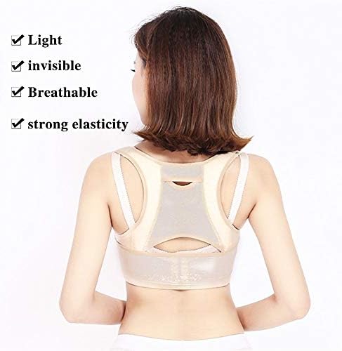 DSMYYXGS Invisibility Women Back Posture Corrector Upper Back Shoulder Spine Clavicle Support Belt Orthopedic Corset Humpback Relief (Size : Small)