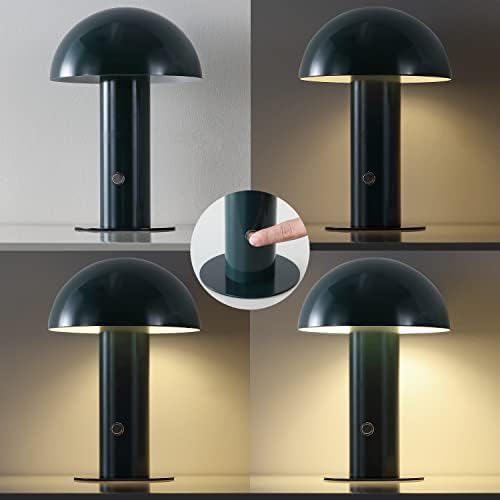 JONATHAN Y Boletus Mushroom Desk Lamp 10.75" Metal LED, Forest Green