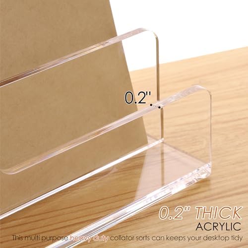 SANRUI Clear Acrylic Mail Organizer for Desk, Mail Holder 3-Slot