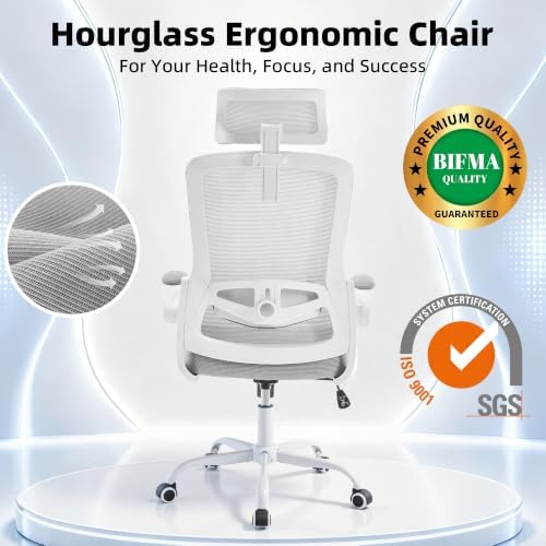 Ergonomic Mesh Office Chair with 2D Adjustable Headrest and Lumbar Support
