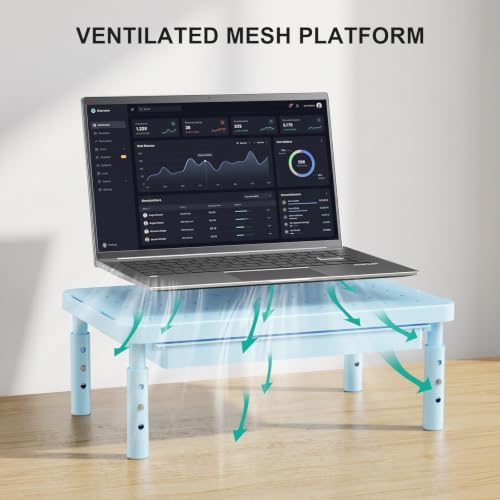 WALI 3 Height Adjustable Computer Monitor Stand with Storage, up to 44 lbs